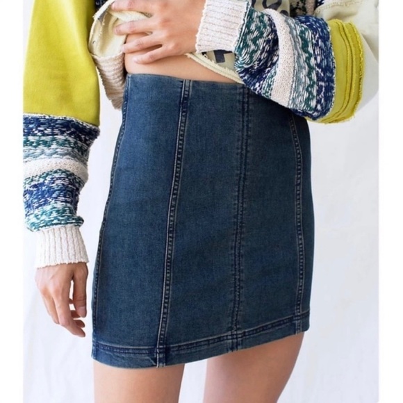 Free People Modern Femme Denim Mini Skirt - Picture 2 of 7